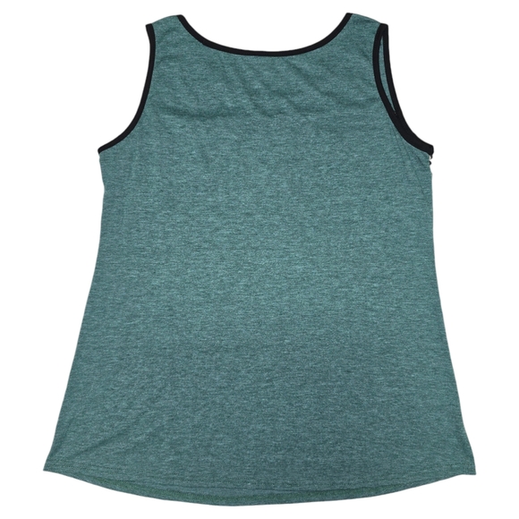 Green Sleeveless T-Shirt with Cheetah Print Design Casual Shirt Athletic Top - Picture 2 of 4